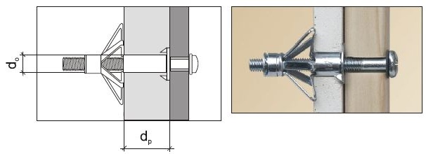 Дюбель бабочка чертеж dwg