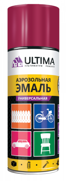 Эмаль аэрозольная акриловая ULTIMA, вишневый, RAL 3003, 520 мл