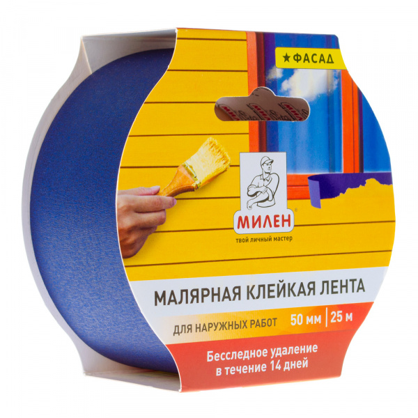 Лента малярная фасадная 50мм х 25м// МИЛЕН