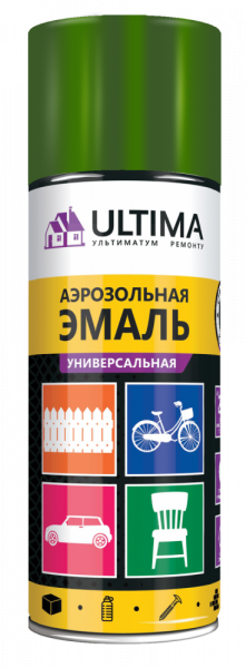 Эмаль аэрозольная акриловая ULTIMA, лиственно-зеленый, RAL 6002, 520 мл