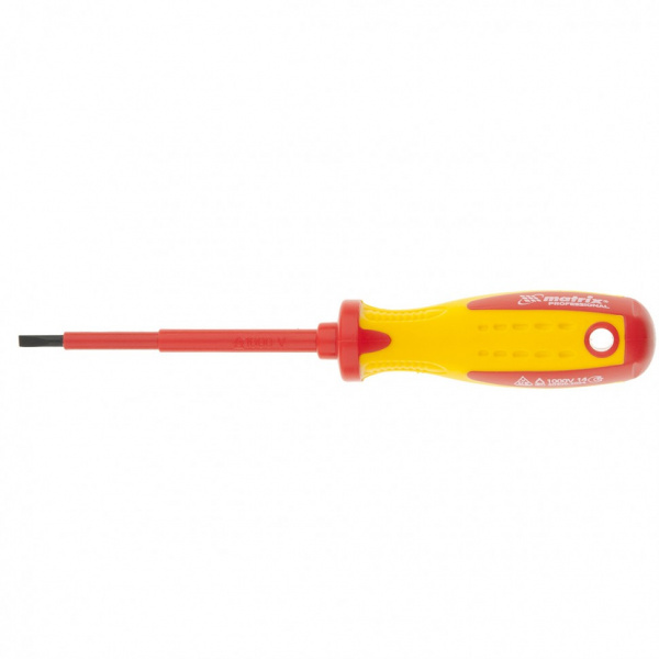Отвертка Insulated, SL3,0 x 80 мм, CrMo, до 1000 В, двухкомп. рукоятка// Matrix Professional
