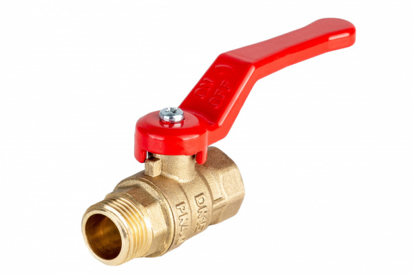 Кран шаровый  1/2" В-Н (321Р) ручка гайка-штуцер латунь// DIST
