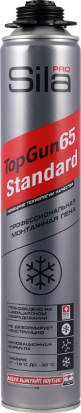 Пена монтажная пистолетная Sila PRO TopGun 65л 850мл Standart зима