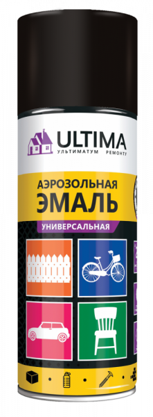 Эмаль аэрозольная акриловая ULTIMA, чёрный матовый, RAL 9005, 520 мл