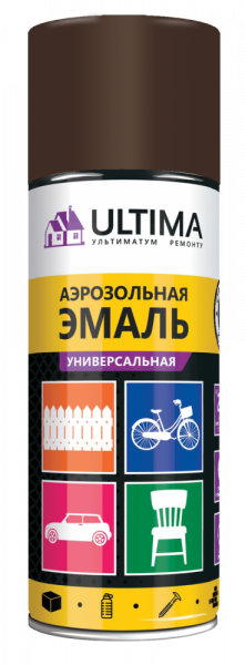 Эмаль аэрозольная акриловая ULTIMA, шоколадно-коричневый, RAL 8017, 520 мл