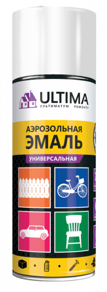 Эмаль аэрозольная акриловая ULTIMA, белый глянцевый, RAL 9003, 520 мл