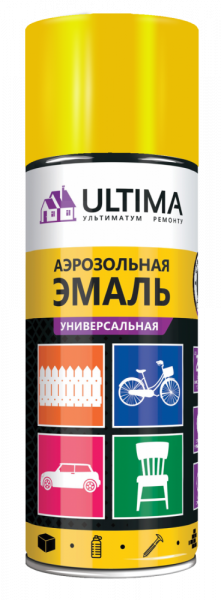Эмаль аэрозольная акриловая ULTIMA, жёлтый, RAL 1018, 520 мл