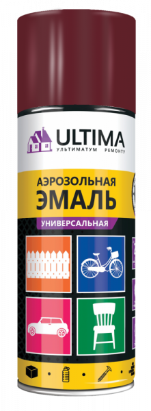 Эмаль аэрозольная акриловая ULTIMA, винно-красный, RAL 3005, 520 мл